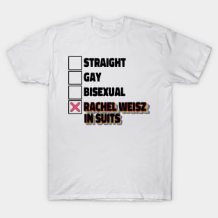Straight Gay Bisexual Rachel Weisz In Suits T-Shirt